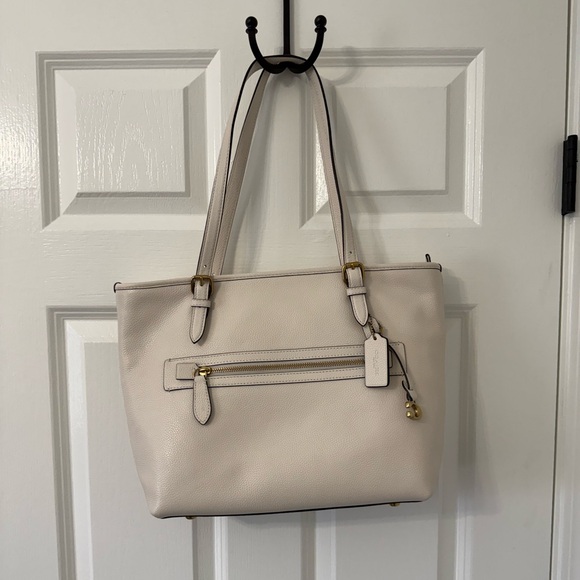 Coach Polished Pebble Leather Taylor Tote with C Dangle Charm - Picture 2 of 13